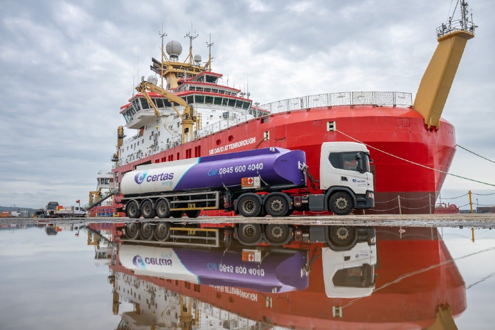 British Antarctic Survey launches trial of Certas Energy HVO aboard RRS Sir David Attenborough