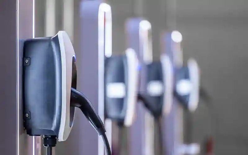 Electric vehicle charging station.